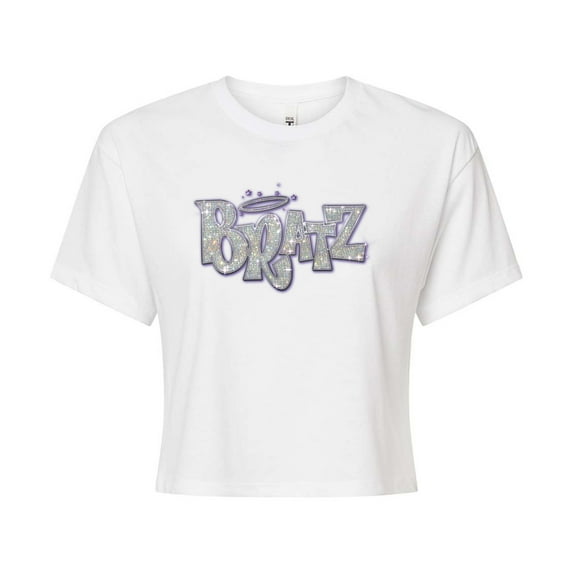Bratz - Bling'd Out Logo - Juniors Cropped Cotton Blend T-Shirt