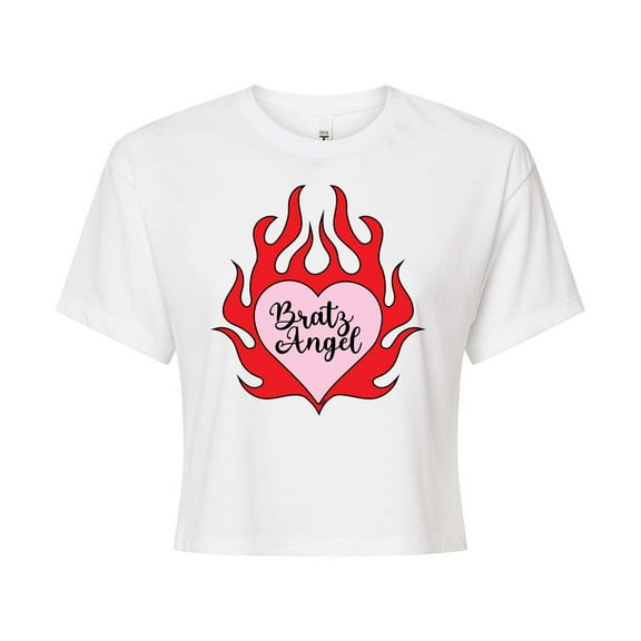 Bratz - Bratz Angel - Flames - Juniors Cropped Cotton Blend T-Shirt