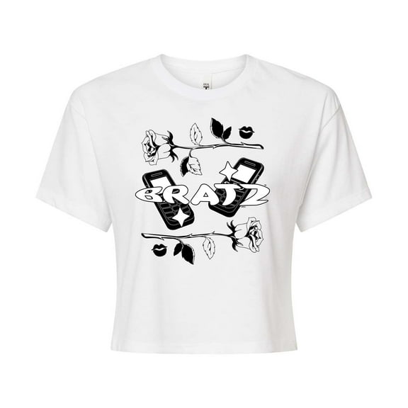 Bratz - Chains and Flames with Jade - Juniors Cropped Cotton Blend T-Shirt