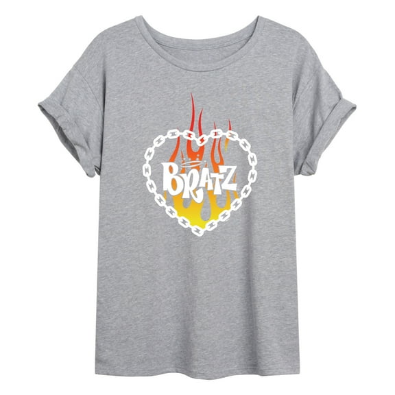 Bratz - Flame Logo - Chain Link Heart - Women's Oversized T-Shirt
