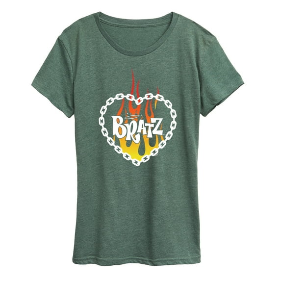 Bratz - Flame Logo - Chain Link Heart - Women's Short Sleeve Graphic T-Shirt