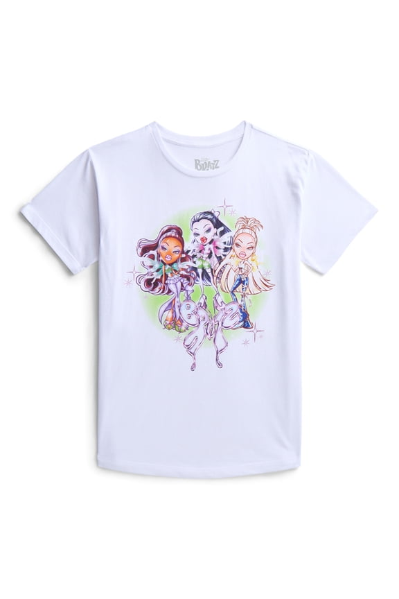 Bratz Girls Graphic Tee with Short Sleeves, Sizes 4-16