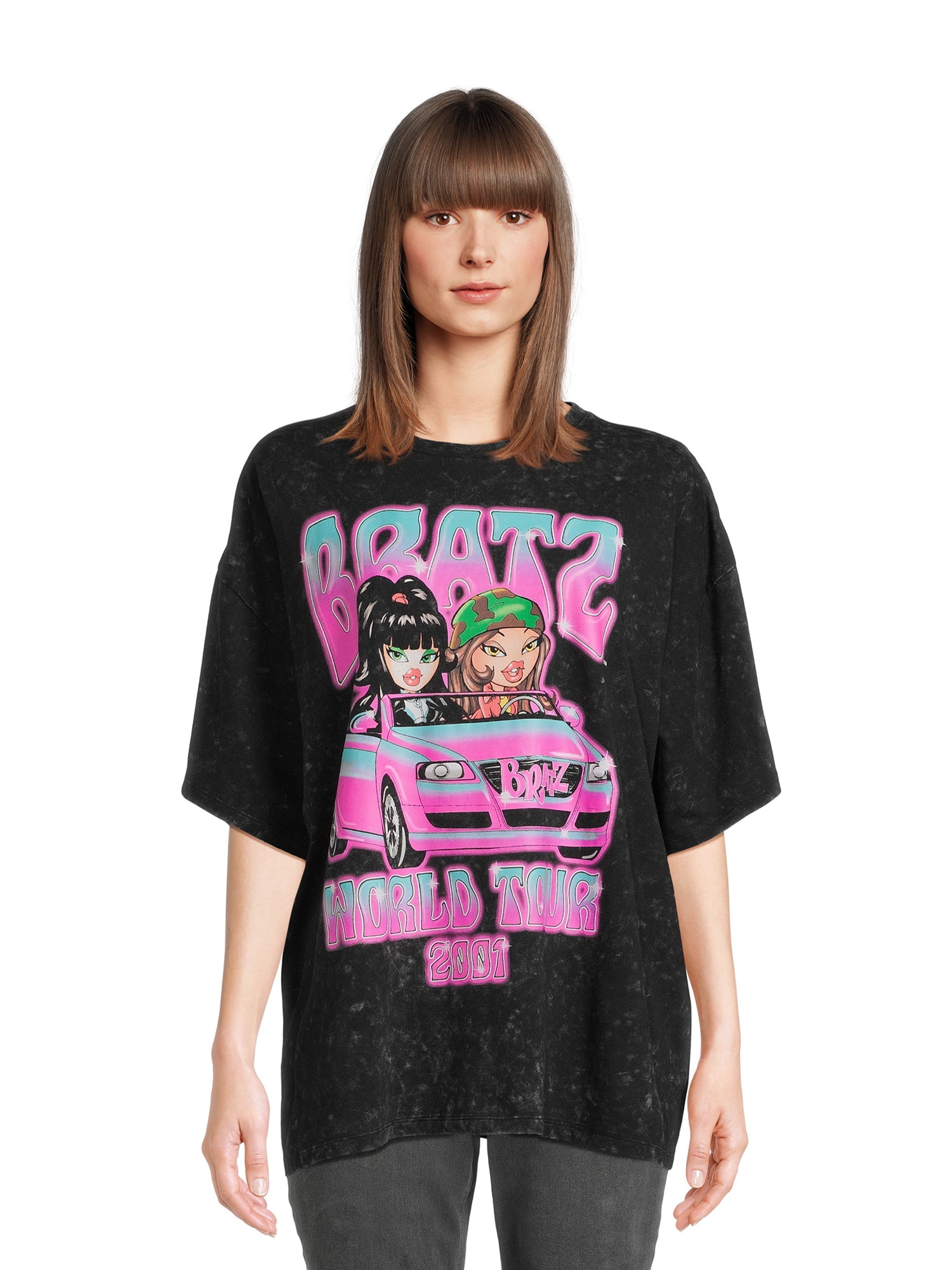 Bratz Juniors' Juniors Oversized Graphic Tee with Short Bratz Juniors' Juniors Oversized Graphic Tee with Short