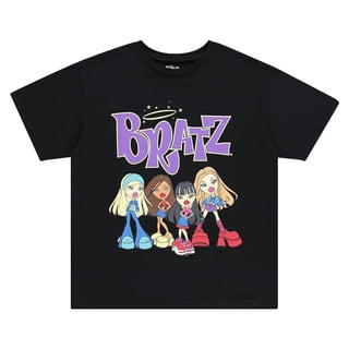 Bratz Women's Shirt, Graphic Print Cartoon Bratz Dolls T-shirt Black – M
