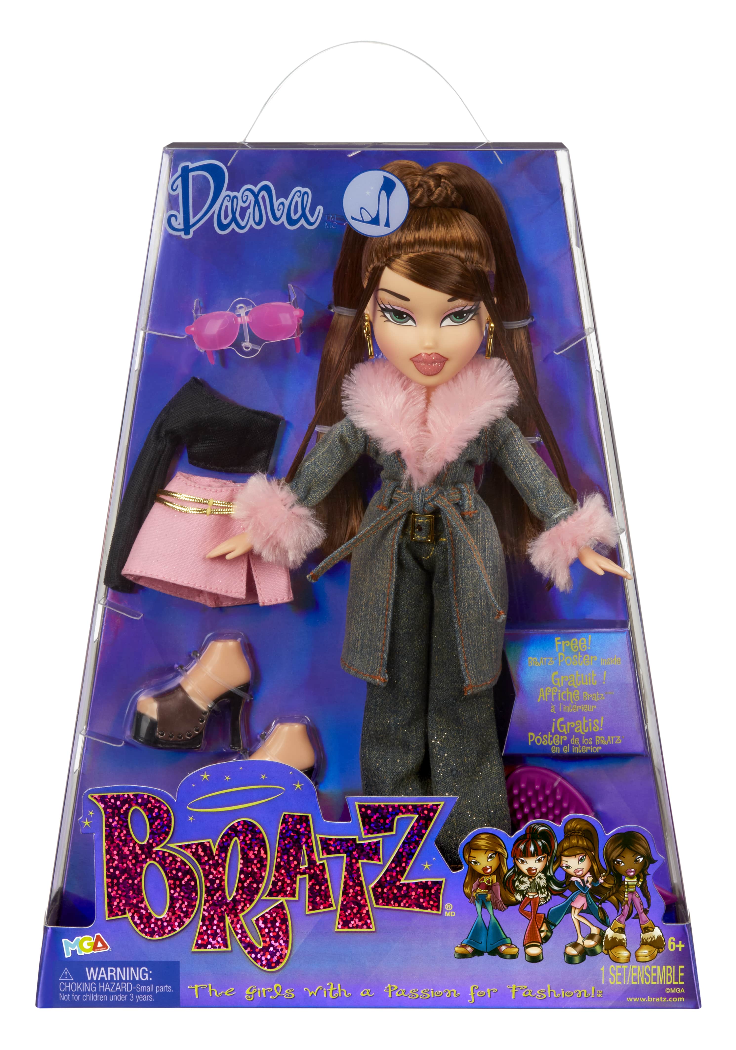 Bratz Original Fashion Doll Dana Series 3 with 2 Outfits and Poster, Collectors Ages 6 7 8 9 10+ - image 1 of 7