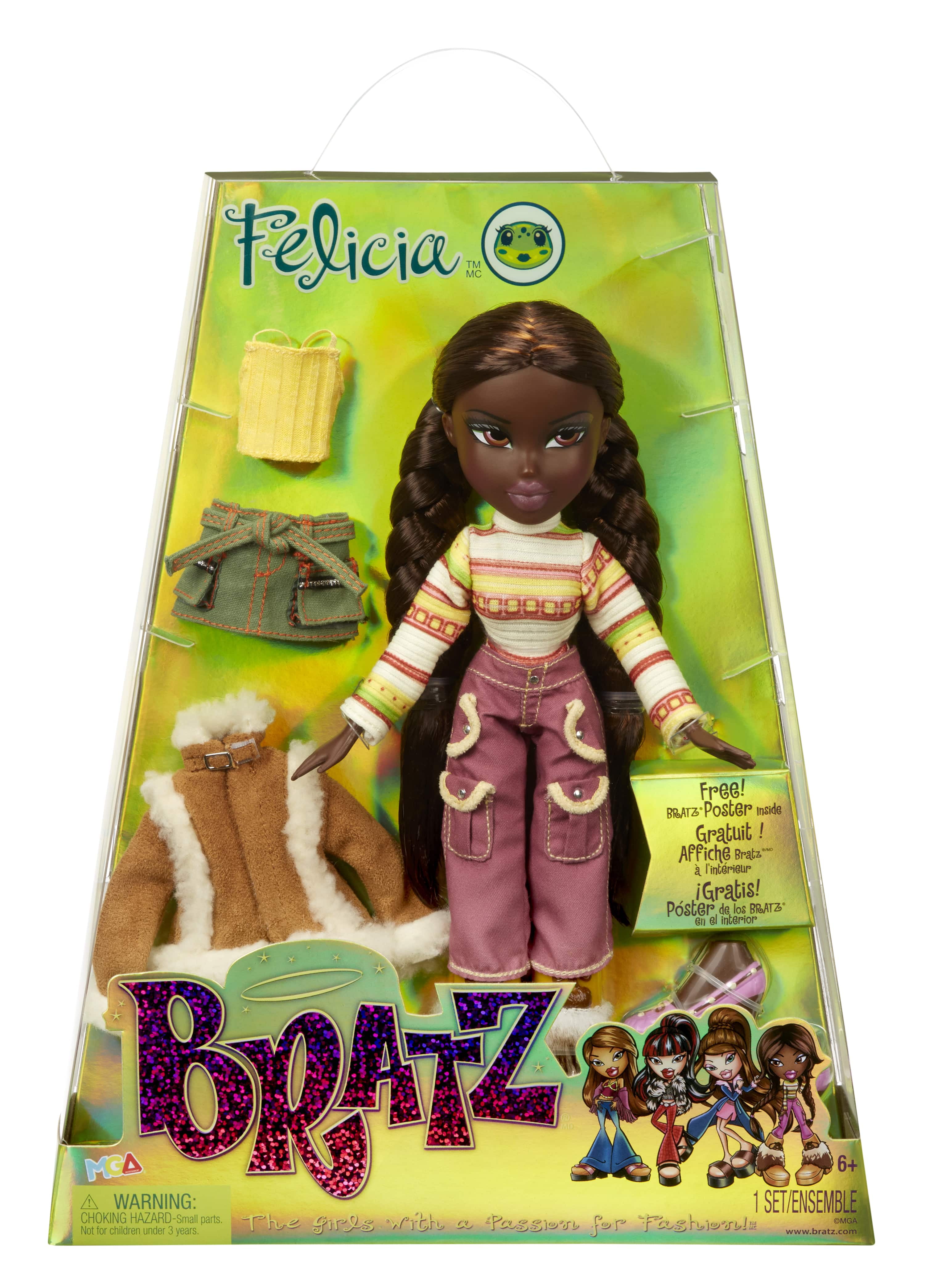 Bratz Original Fashion Doll Felicia Series 3 with 2 Outfits and Poster ...
