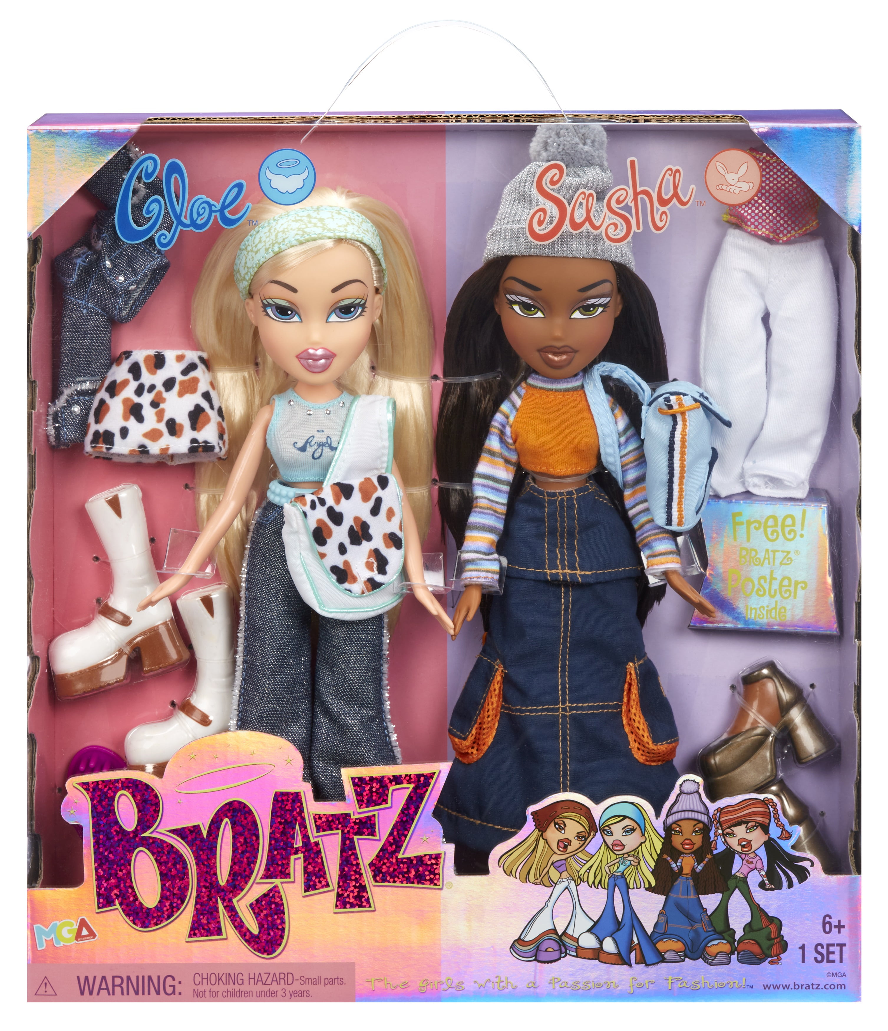 Bratz Original Fashion Dolls 2-Pack Cloe & Sasha, 4 Full Outfits and  Accessories (Assembled Product Height: 12 inches) 