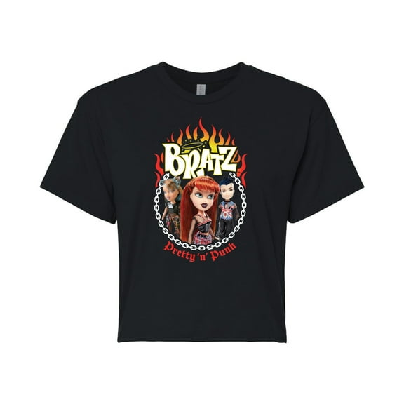 Bratz - Punk Rock Dolls Pretty in Punk - Juniors Cropped Cotton Blend T-Shirt