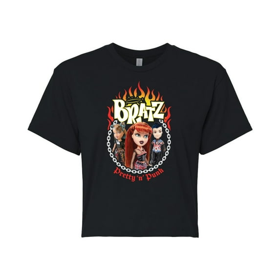 Bratz - Punk Rock Dolls Pretty in Punk - Juniors Cropped Cotton Blend T-Shirt