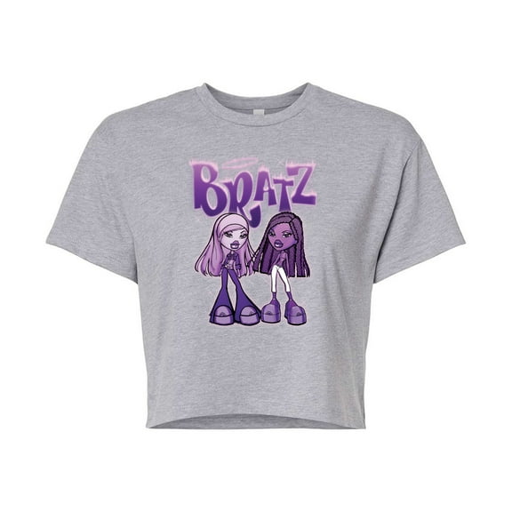 Bratz - Purple Power Dolls - Juniors Cropped Cotton Blend T-Shirt