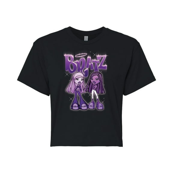 Bratz - Purple Power Dolls - Juniors Cropped Cotton Blend T-Shirt