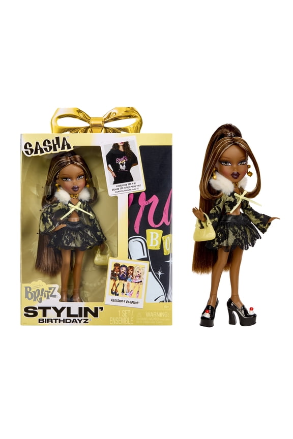 Stylin Birthdayz Sasha Fashion Doll with Customizable T-Shirt for You and Accessories