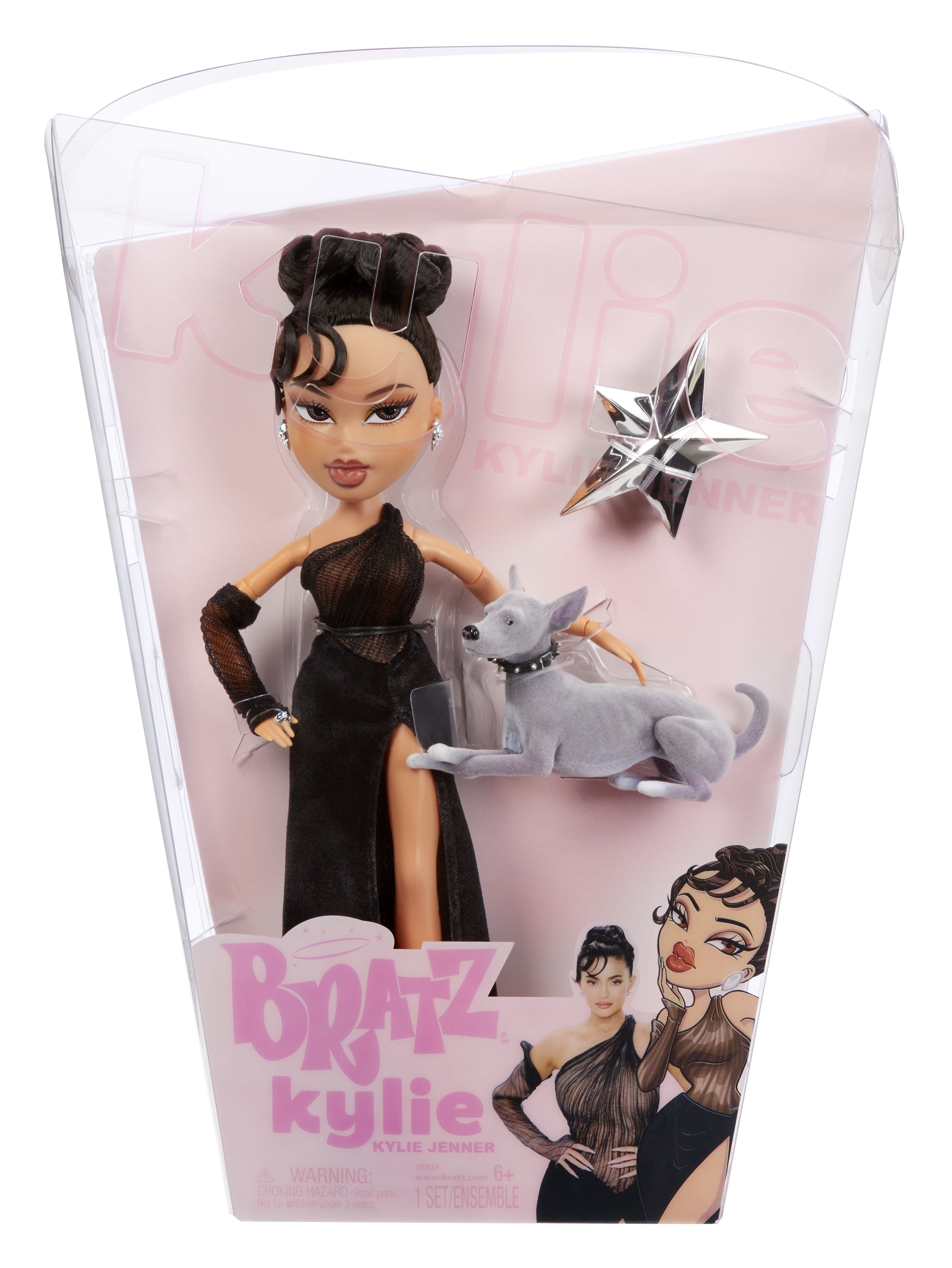 Bratz X Kylie Jenner Night Fashion Doll with Pet Dog and Poster