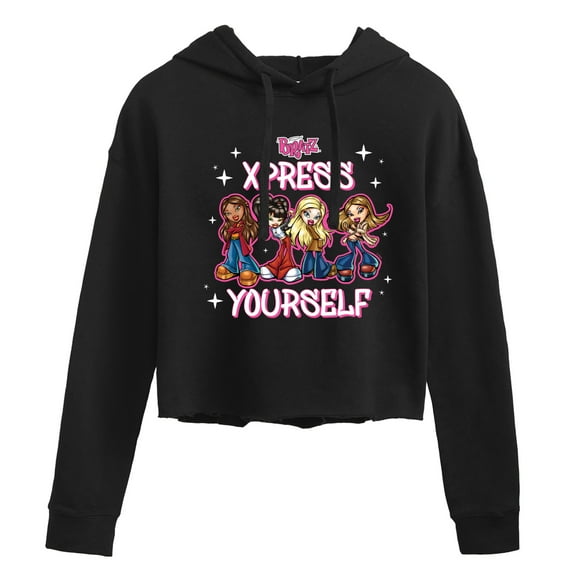 Bratz - Xpress Yourself - Girl Power - Juniors Cropped Pullover Hoodie
