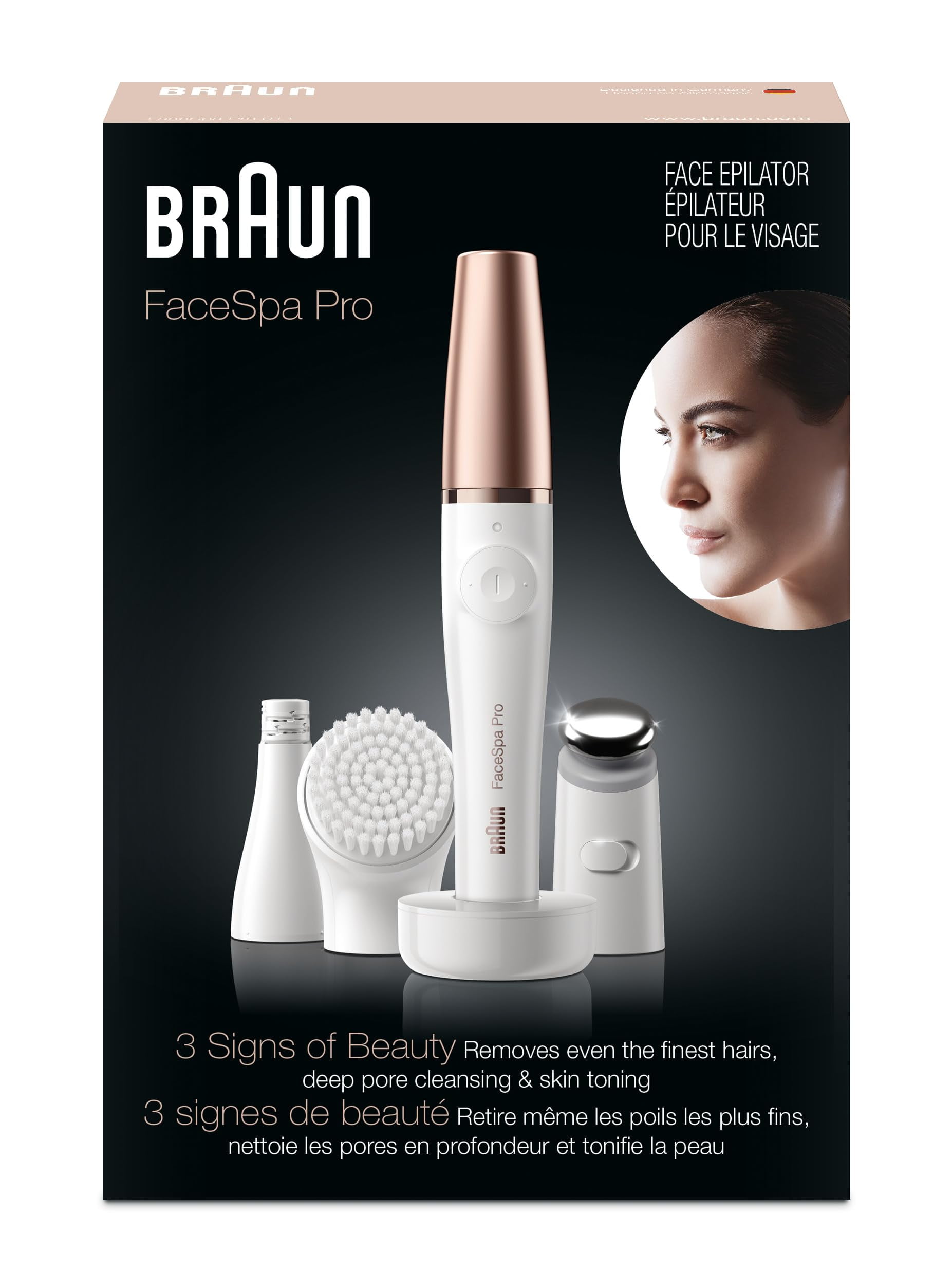 ♡braunfacespa Braun 3-in-1 Facespa Pro Facial Epilator Series 911 with