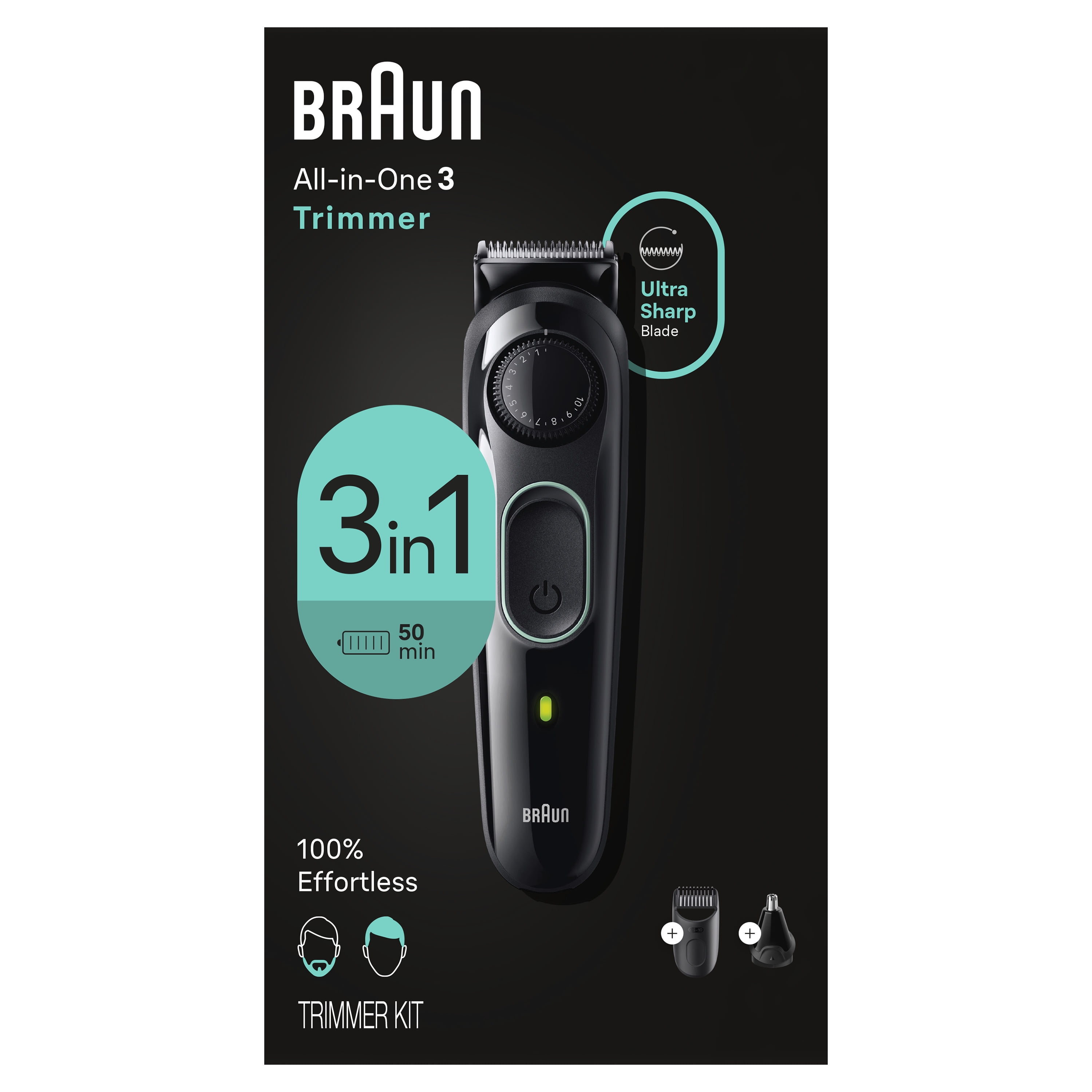 All-in-One Style Series 3 3430, 3-in-1 Electric Trimmer for Men, Black - Walmart.com