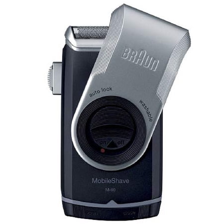 Braun Auto Lock And Washable Silver Mobile Shaver, M90 - 1 Ea, 3 Pack