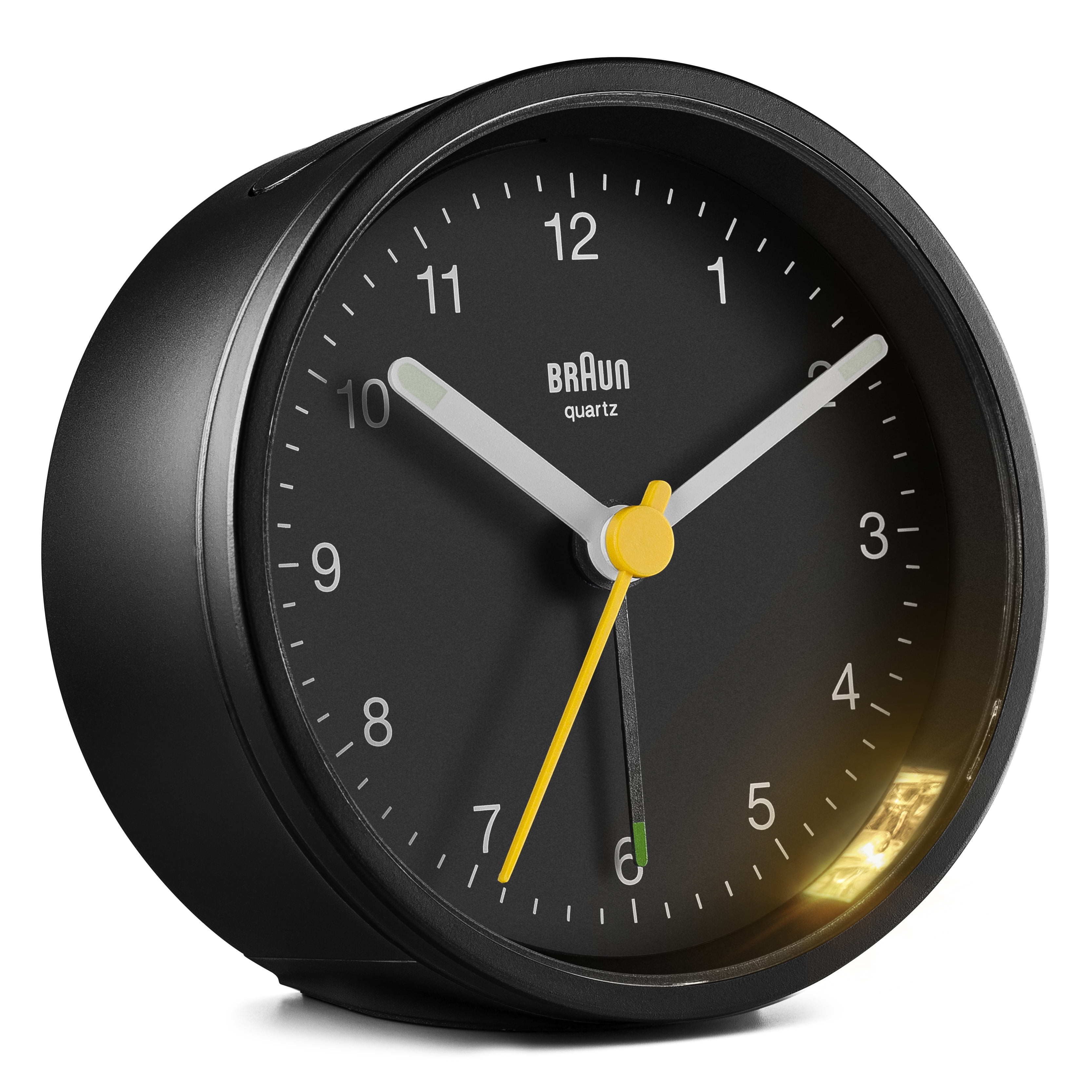 Braun Black Quartz Movement Alarm Clock with Luminous Hands