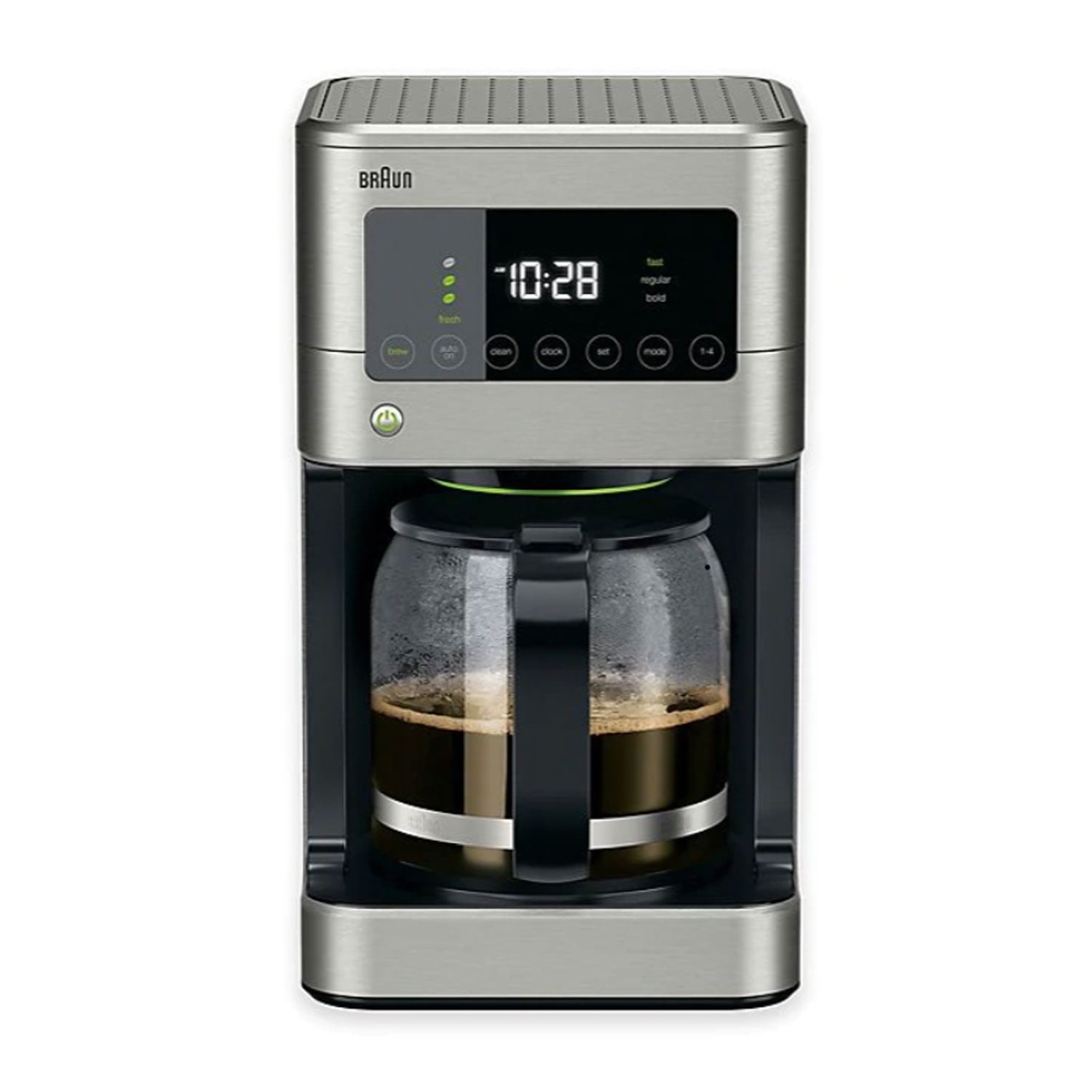 Braun KF7070 BrewSense Drip Glass Coffeemaker, 12 Cup, Stainless Steel