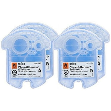 Braun Clean and Renew 4 Pack, Cartridge, Refill, Replacement Cleaner, Cleaning Solution
