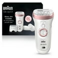 thumbnail image 1 of Braun Epilator for Women, Silk-epil 9 9-880 for Hair Removal, Wet & Dry, Facial Cleansing Brush, Women Shaver & Trimmer, Cordless, Rechargeable, Beauty Kit White/Rose Gold, 1 of 9
