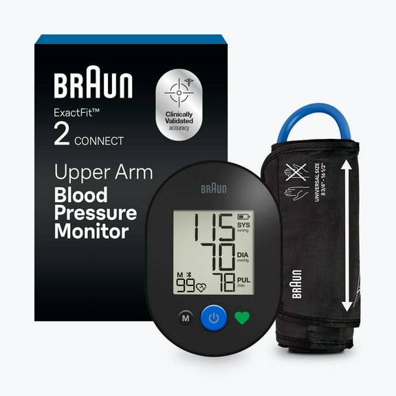 Braun ExactFit 2 Connected Upper Arm Blood Pressure Monitor, Blood Pressure Monitors For Home Use, BUA4075BUS