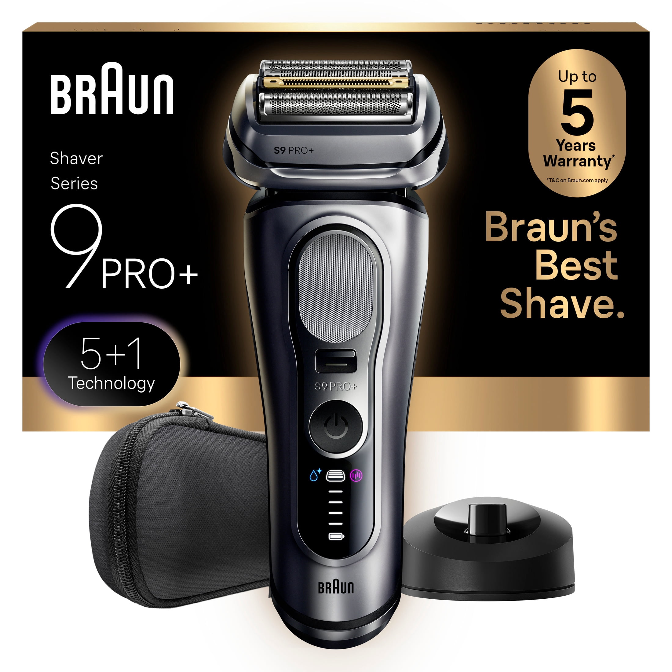 Braun 9617S PRO+ Electric Razor for Men, with Precision Trimmer, Silver