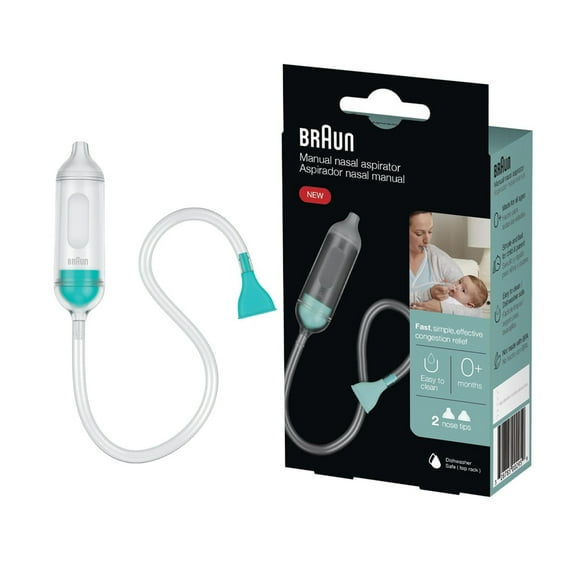 Braun Manual Nasal Aspirator with Two Nose Tips,  HSA/FSA Eligible, BNA050US