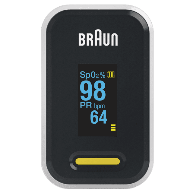 Braun Medical Pulse Oximeter for Kids, BPX800US, Finger Oxygen Blood Monitor, Black