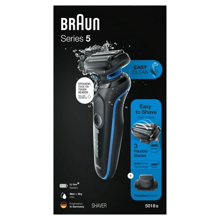 Braun Series 5 5018s Rechargeable Wet Dry Men's Electric Shaver with Charging Stand
