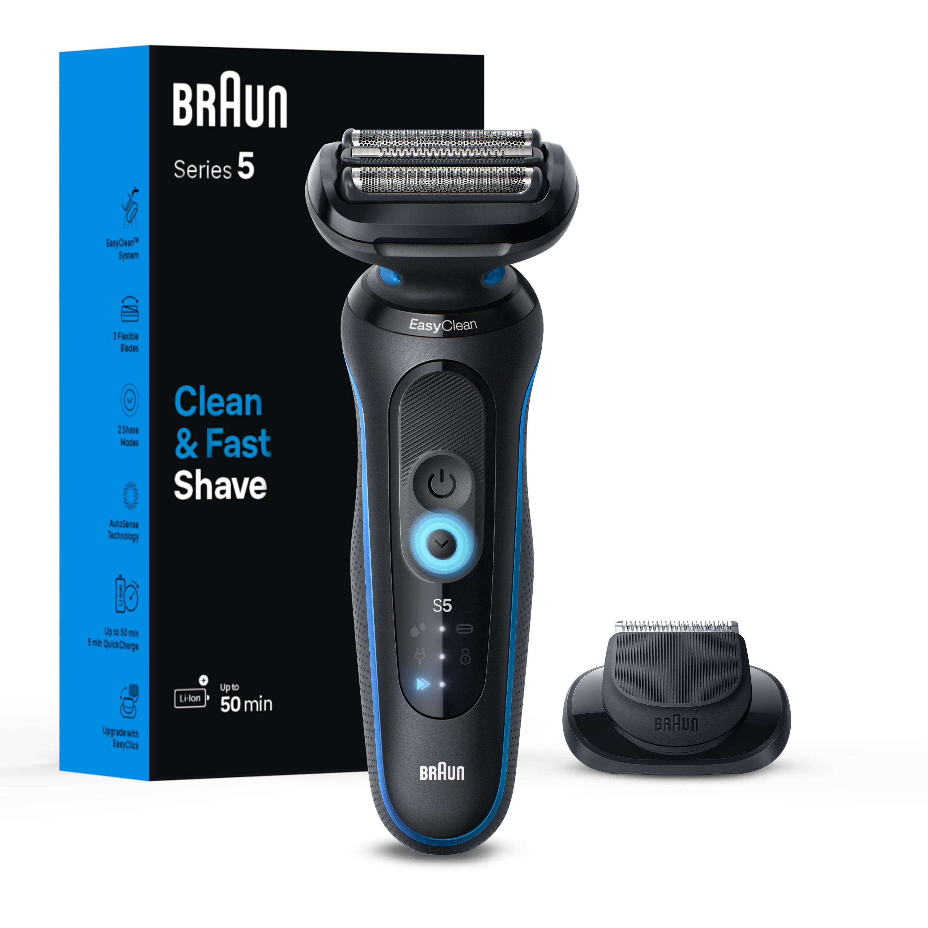 Braun Clean and Renew Electric Shaver Cleaning Cartridges, Hygienically  Cleans, 5+1 Pack, Lemon Fresh & Series 7 Electric Shaver Replacement Head,  Easily Attach Your New Shaver Head, 70S, Silver : : Health