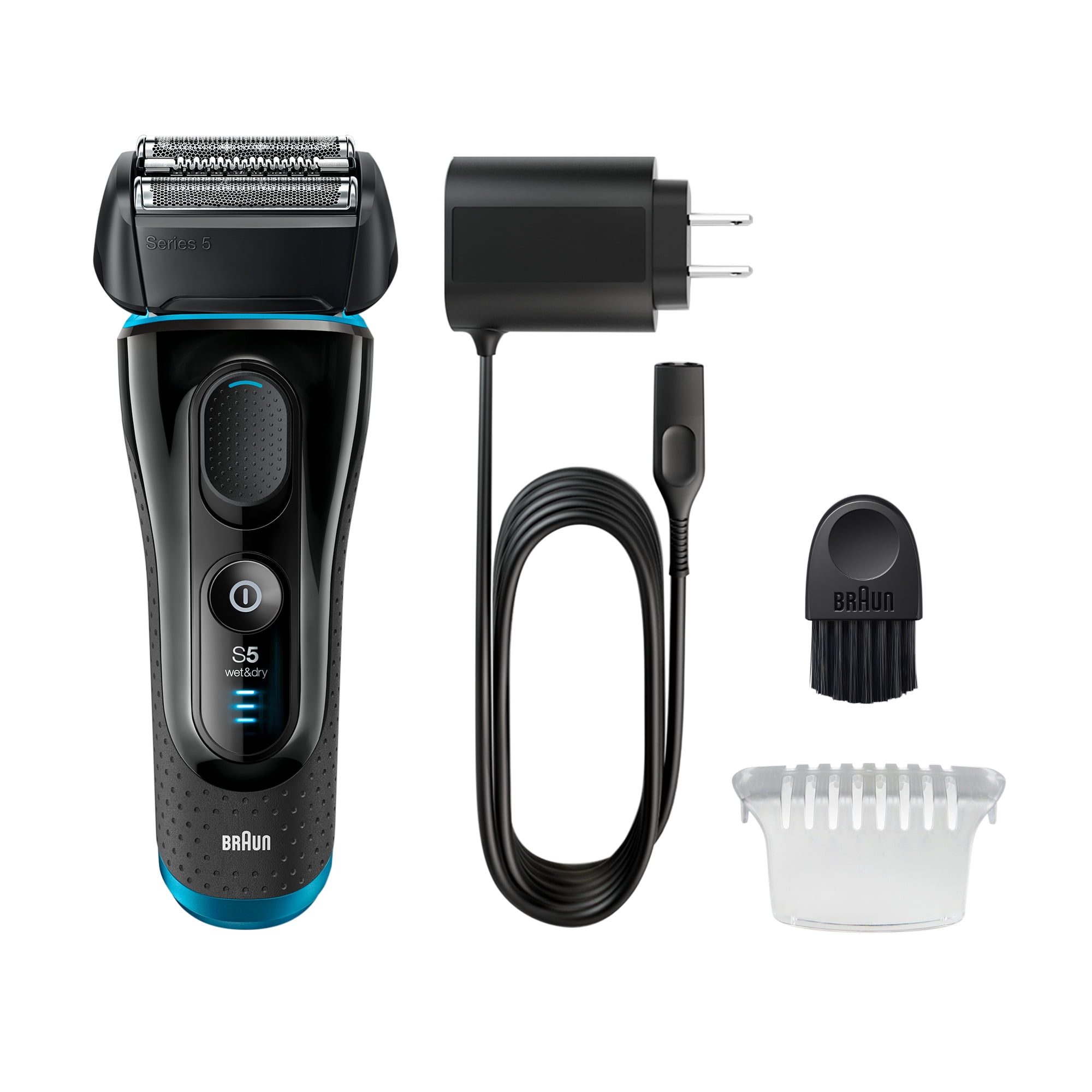 5140s Wet 5 Rechargeable Series and Cordless Men\'s Electric Pop Trimmer, Braun Up Razor Dry, Precision Foil Shaver, and