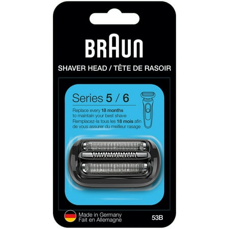 Braun - Series 5 53B Electric Shaver Head for Series 5 and Series 6 shavers - Black