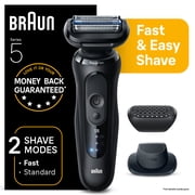Braun Beard Shaver Series 5 for Men, with 3 AquaFlex Blades, SkinGentle Foil, Black