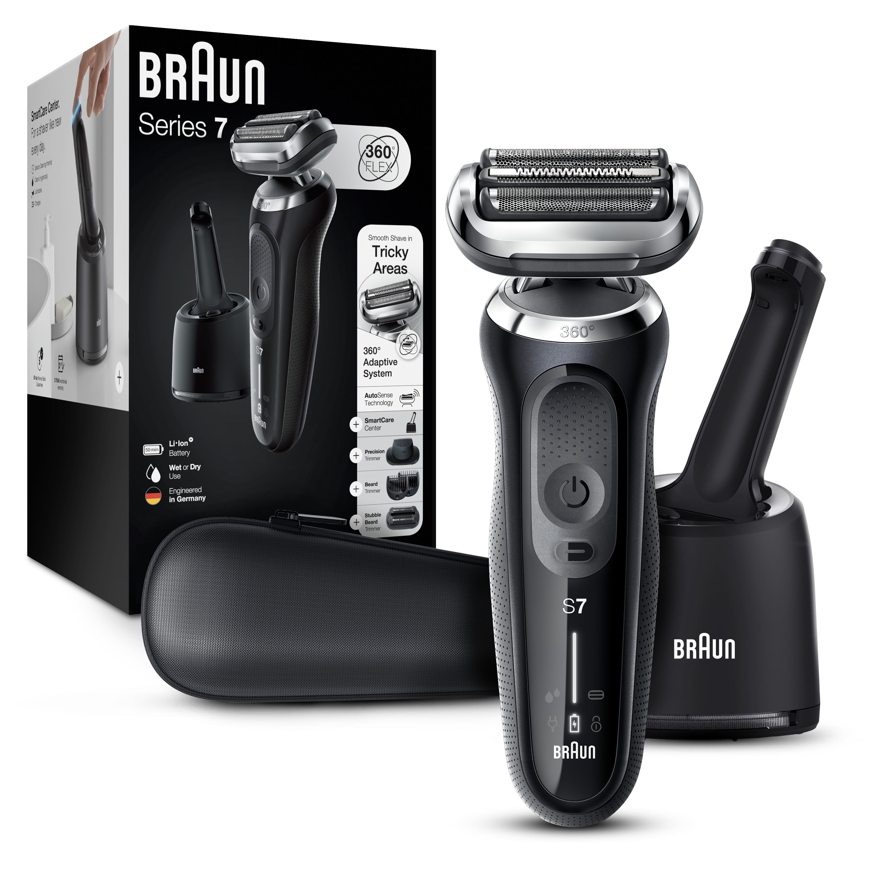 Braun Series 7 7085cc Flex Rechargeable Wet & Dry Men's Electric Shaver  with Clean & Charge Station, Stubble & Beard Trimmer 