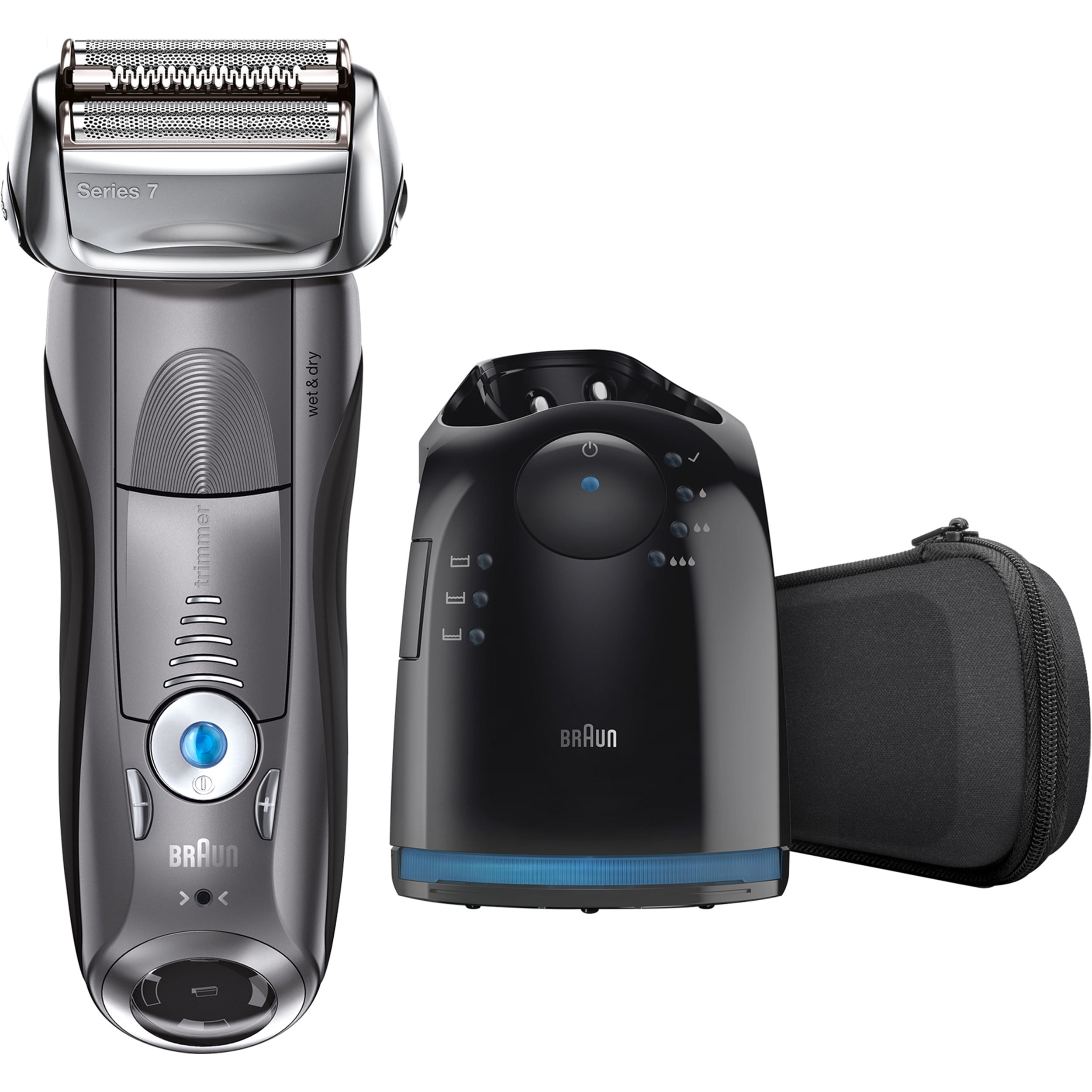 Braun Electric Series 3 Razor with Precision Trimmer, Rechargeable, Wet &  Dry Foil Shaver for Men, Blue/Black, 4 Piece