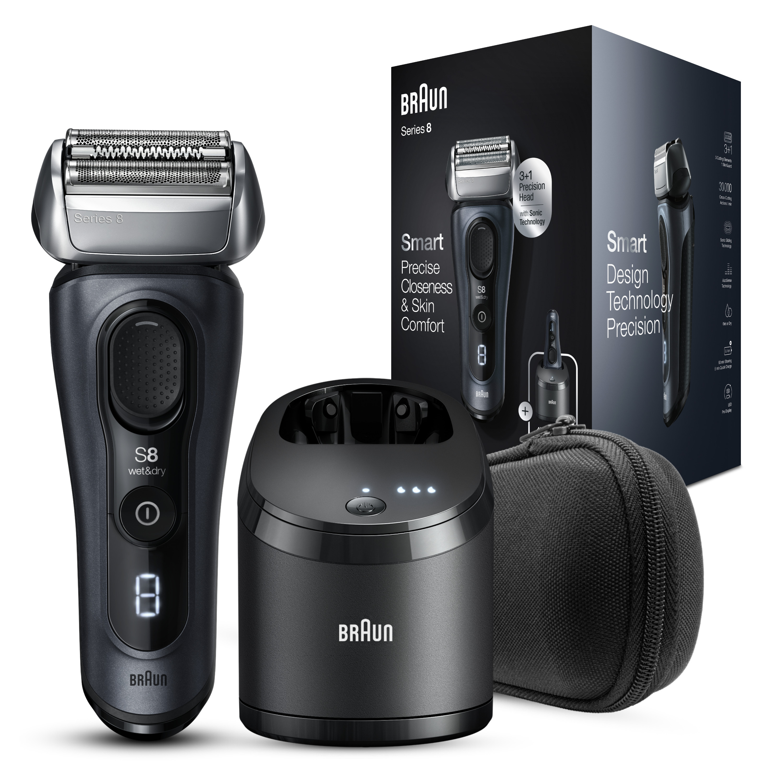 Braun Series 8 8453cc Electric Shaver for Men, 3+1 Head with Precision Trimmer - image 1 of 8