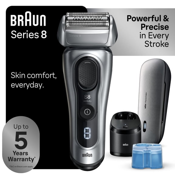 Open Box Braun Series 8 Electric Razor for Men, Electric Shaver, 5in1 SmartCare Center, Travel PowerCase, 8577cc
