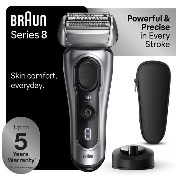 Braun Series 8 Electric Razor for Men, Electric Shaver, Charging Stand, 8517s