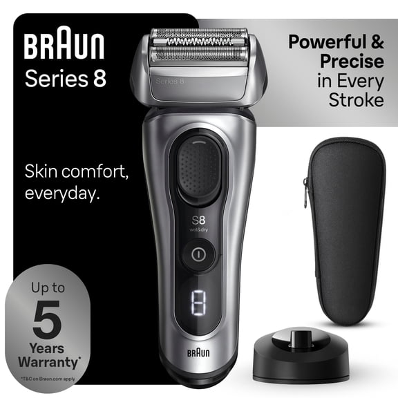 Braun Series 8 Electric Razor for Men, Electric Shaver, Charging Stand, 8517s