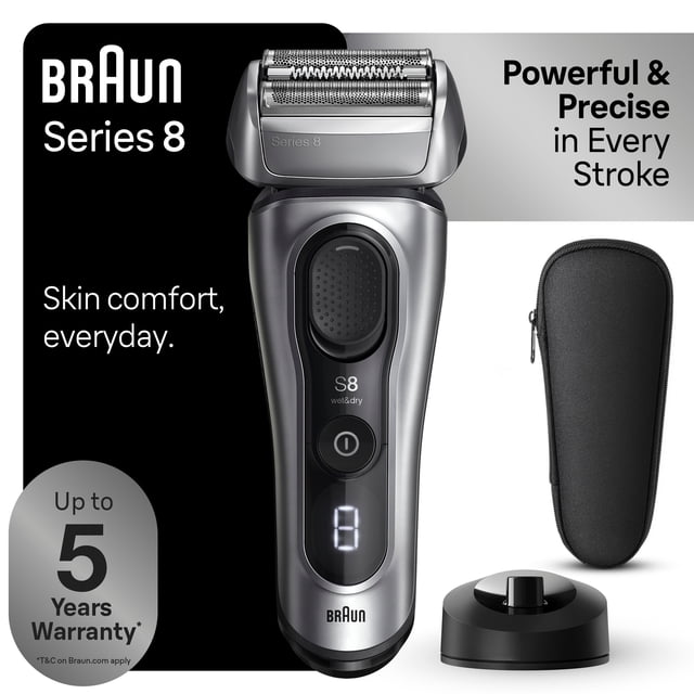 Braun Series 8 Electric Razor for Men, Electric Shaver, Charging Stand, 8517s