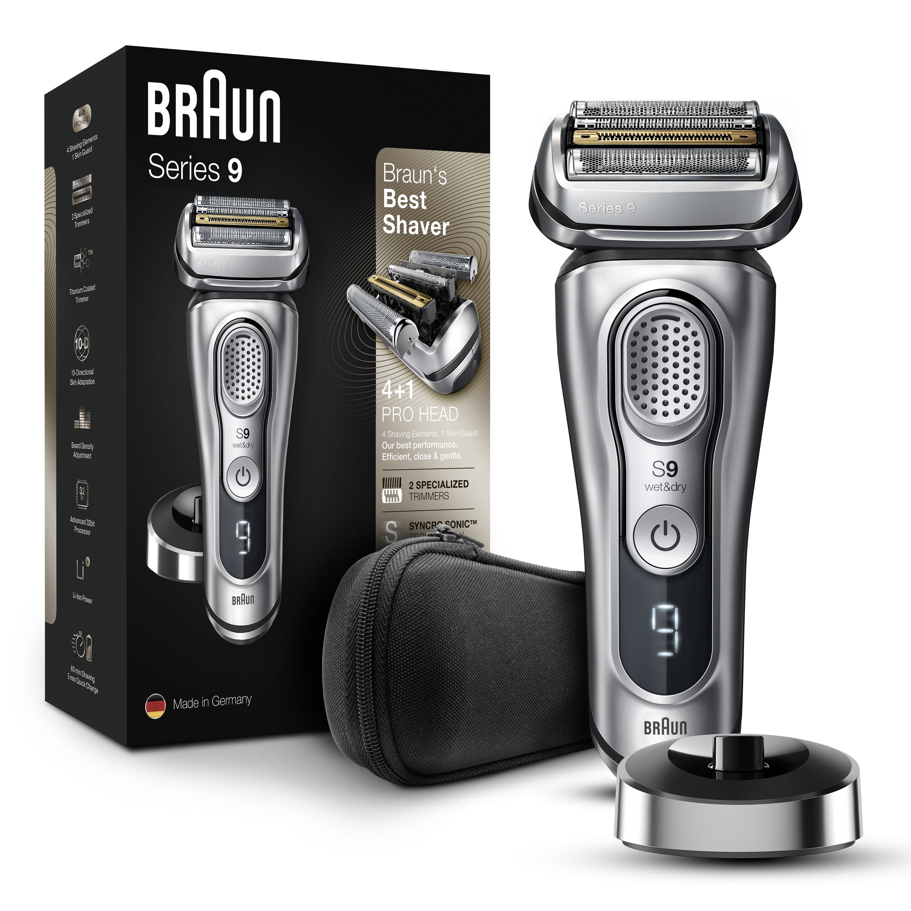 Braun Series 9 9330s Mens Wet Dry Electric Shaver with Charging Stand