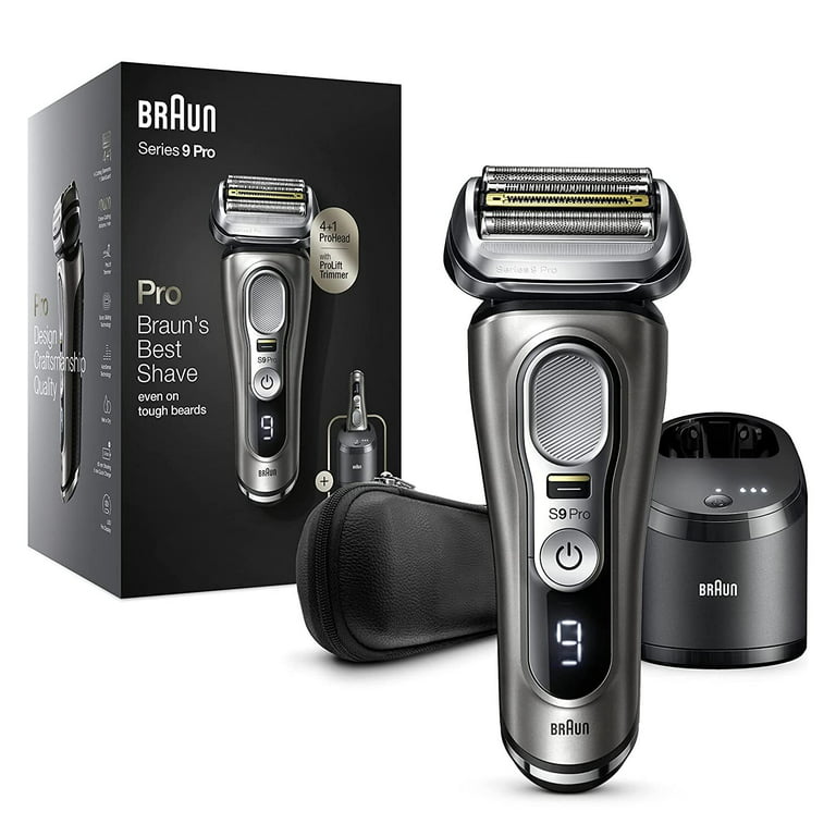 Braun Series 9 PRO+ Electric Shaver for Men, 5 Pro Shave Elements &  Precision Long Hair ProTrimmer, PowerCase, Wet & Dry Electric Razor with  60min Runtime, Gifts for Men, 9527s, Silver : : Health & Personal  Care
