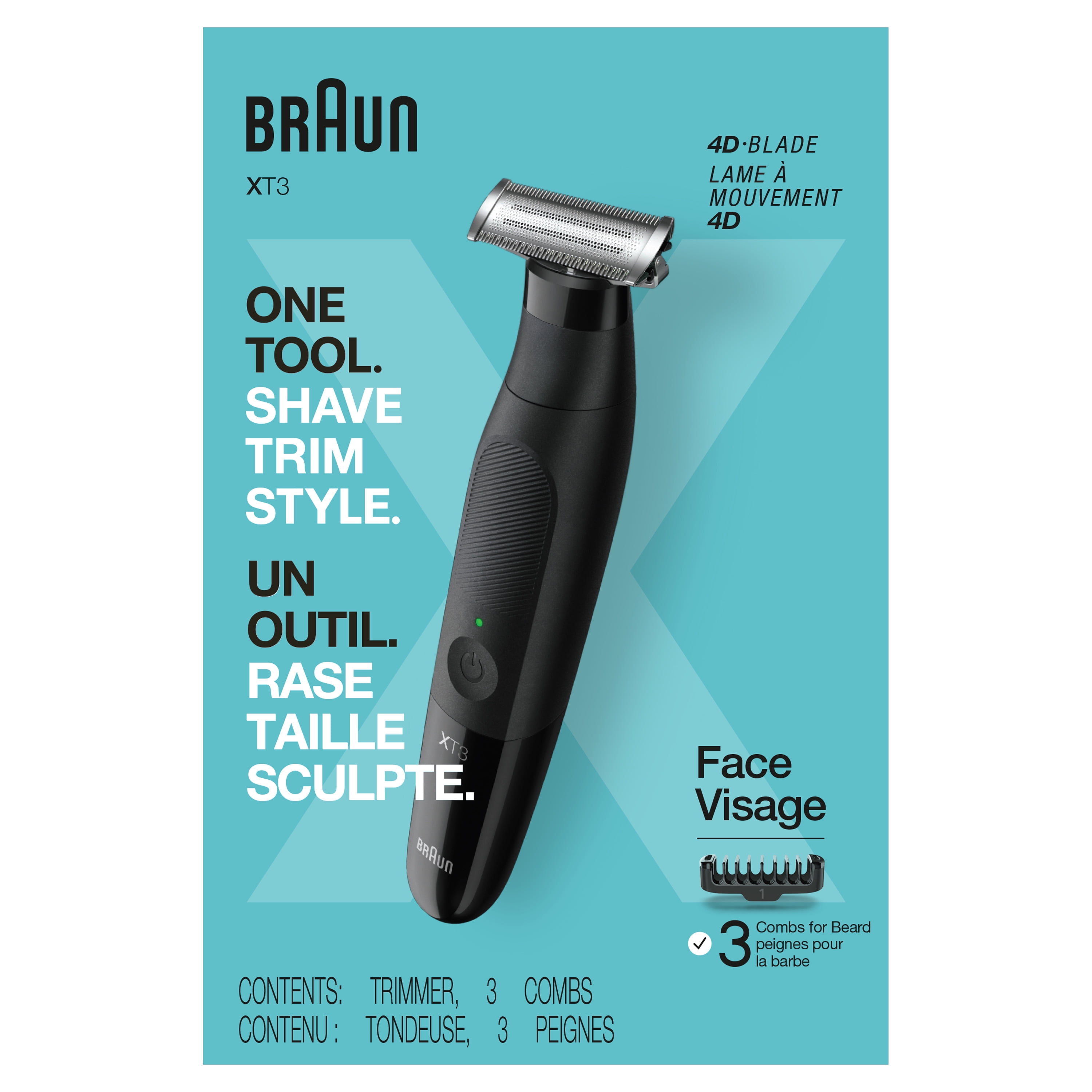 Braun Series XT3 - Beard Shaver, Razor for Men, Manscaping XT3000 Walmart.com