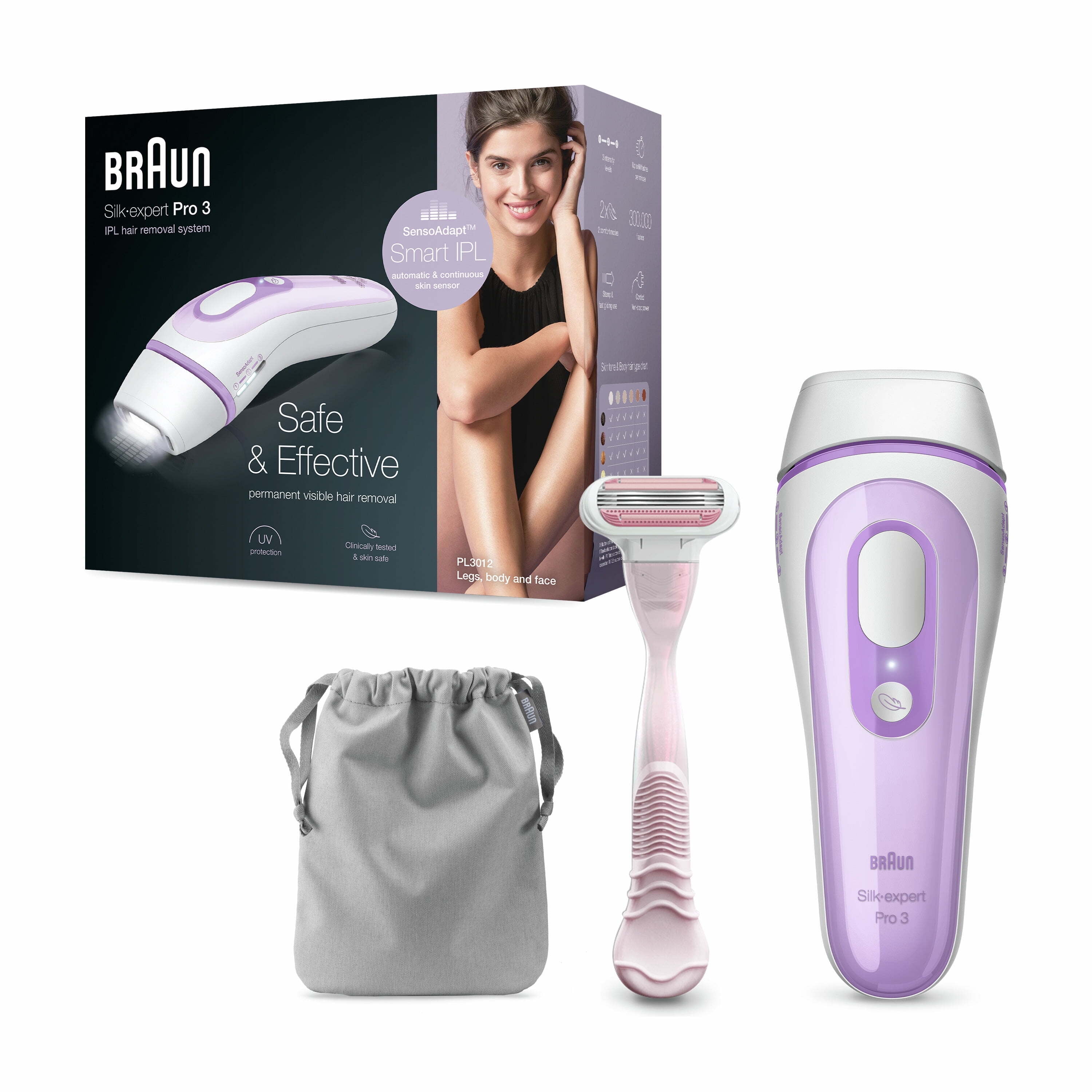 Braun Silk Expert Pro 3 PL3012 IPL Women's Hair Remover with Braun Silk Expert Pro 3 PL3012 IPL Women's Hair Remover with