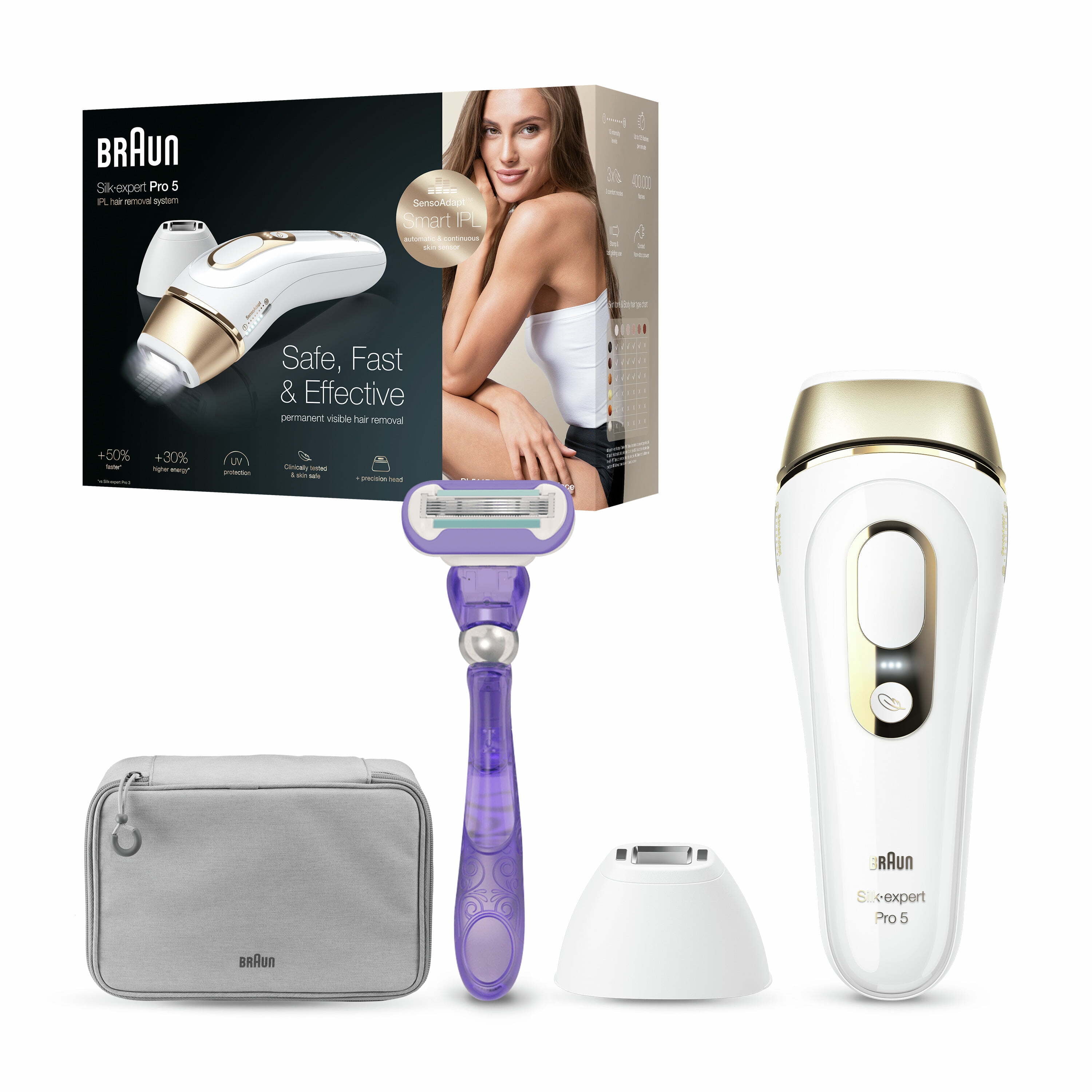 BRAUN光美容器 Silk expert Pro5 PL5117 Braun Silk Expert Pro 5 PL5117 IPL Hair Remover, Long