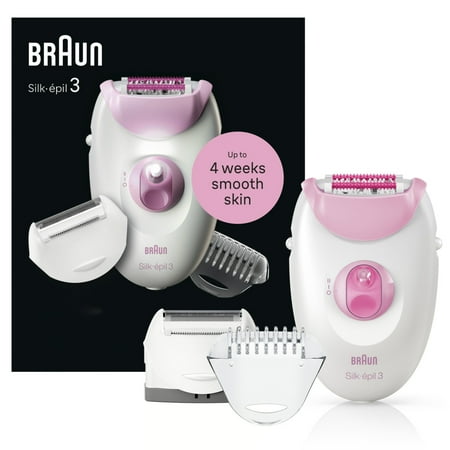 Braun - Silk-épil 3, Epilator for Women for Long-Lasting Hair Removal - White/Pink