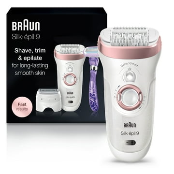 Braun Silk-epil 9 9-870 Epilator for Women for Long-Lasting Hair Removal, White/Bronze