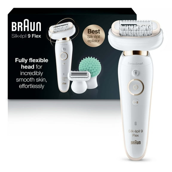 Braun Silk-epil 9 Flex 9-020 - Epilator for Women, White/Gold