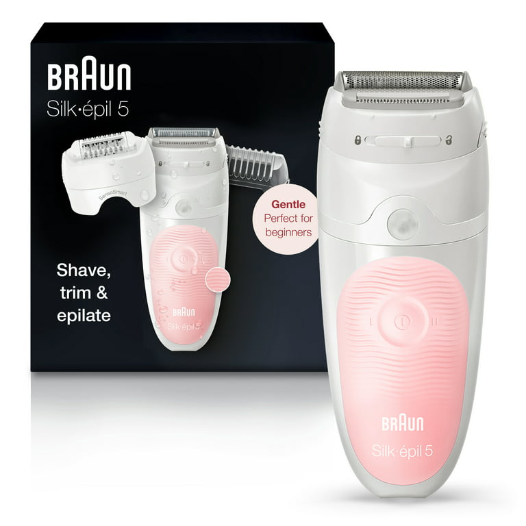 Braun Silk-Ã‰pil 5 5-620 Epilator for Women for Gentle Hair Removal,  White/Pink